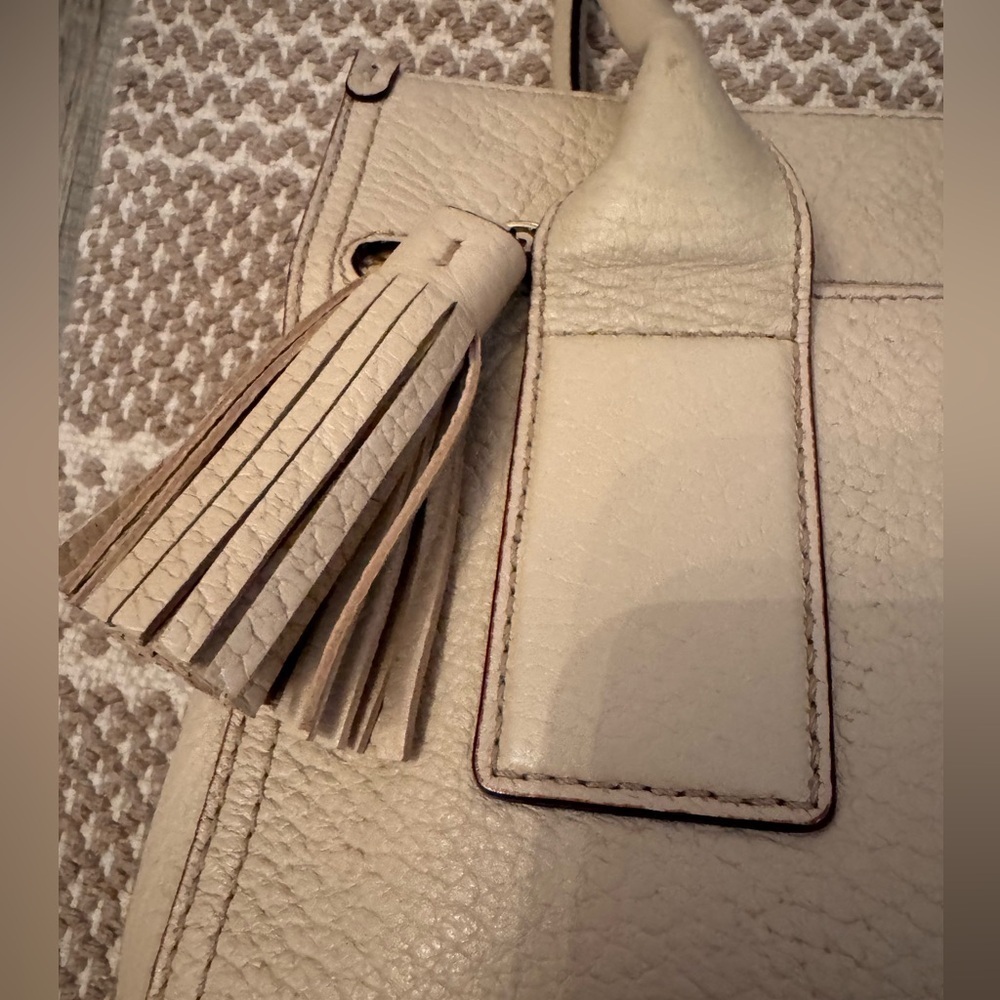 Kate Spade beige nude cream Leather Southport Avenue Lydia Satchel Purse Bag - Picture 4 of 16